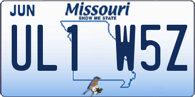 MO license plate UL1W5Z