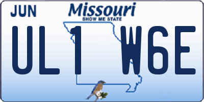 MO license plate UL1W6E
