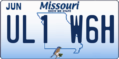 MO license plate UL1W6H