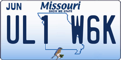 MO license plate UL1W6K
