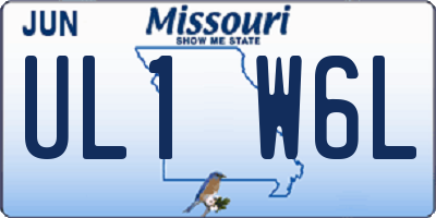MO license plate UL1W6L