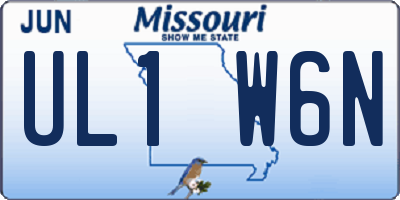 MO license plate UL1W6N
