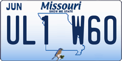 MO license plate UL1W6O