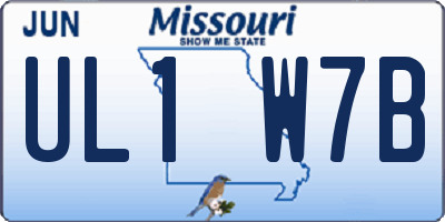 MO license plate UL1W7B
