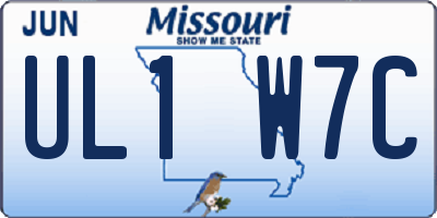 MO license plate UL1W7C