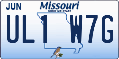 MO license plate UL1W7G