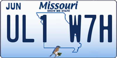 MO license plate UL1W7H