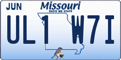 MO license plate UL1W7I
