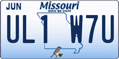 MO license plate UL1W7U