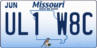 MO license plate UL1W8C