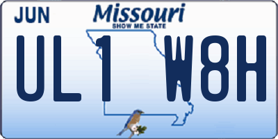 MO license plate UL1W8H