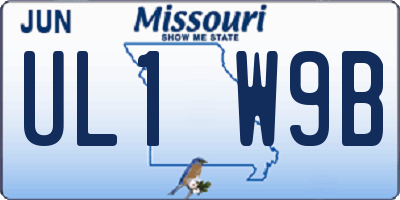 MO license plate UL1W9B