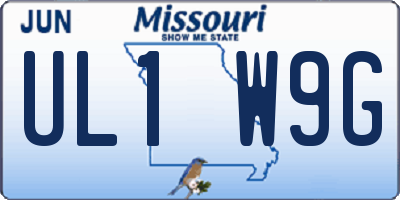 MO license plate UL1W9G