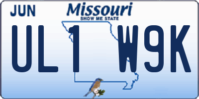 MO license plate UL1W9K