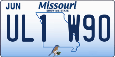 MO license plate UL1W9O