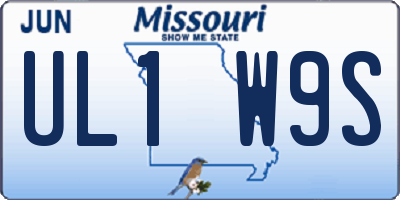 MO license plate UL1W9S