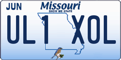 MO license plate UL1X0L