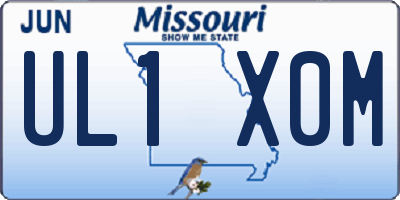MO license plate UL1X0M