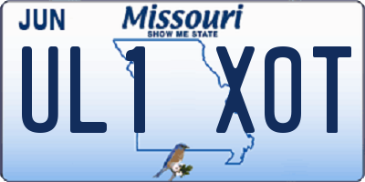 MO license plate UL1X0T