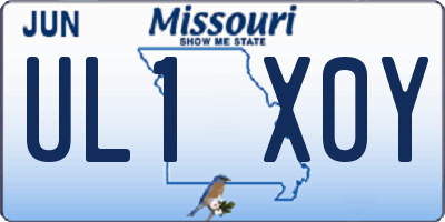 MO license plate UL1X0Y