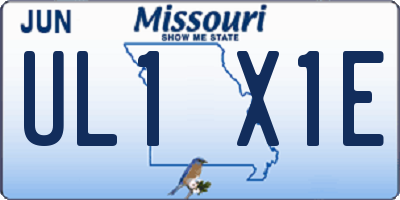 MO license plate UL1X1E