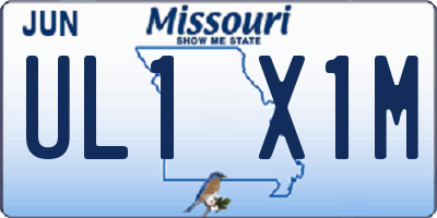 MO license plate UL1X1M