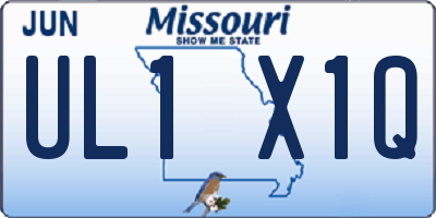 MO license plate UL1X1Q