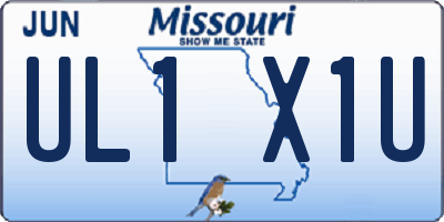 MO license plate UL1X1U