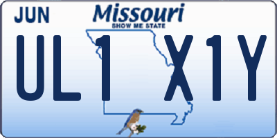 MO license plate UL1X1Y
