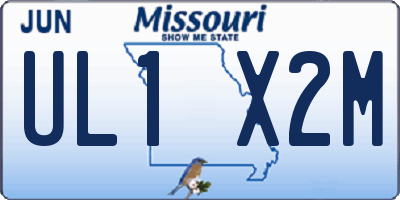MO license plate UL1X2M