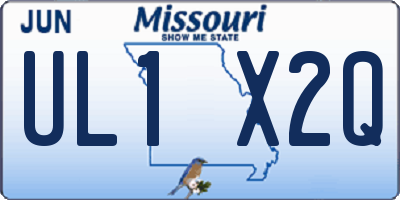 MO license plate UL1X2Q