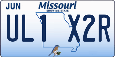 MO license plate UL1X2R