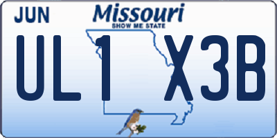 MO license plate UL1X3B