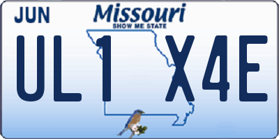 MO license plate UL1X4E