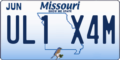 MO license plate UL1X4M