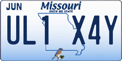 MO license plate UL1X4Y