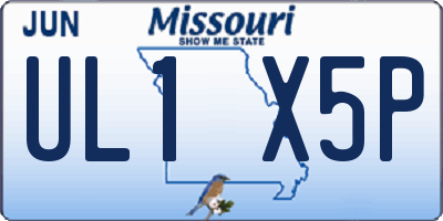 MO license plate UL1X5P