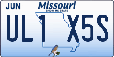 MO license plate UL1X5S
