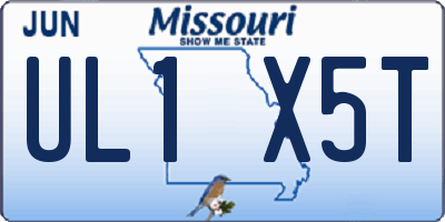 MO license plate UL1X5T