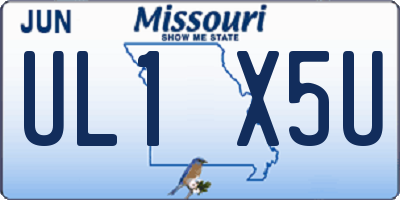 MO license plate UL1X5U
