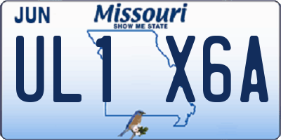 MO license plate UL1X6A