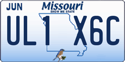 MO license plate UL1X6C