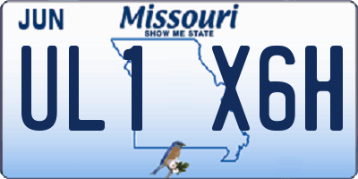MO license plate UL1X6H