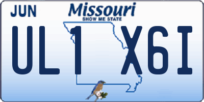 MO license plate UL1X6I