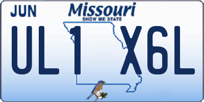 MO license plate UL1X6L