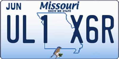 MO license plate UL1X6R
