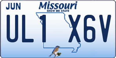 MO license plate UL1X6V