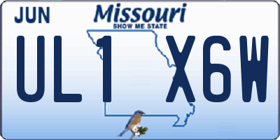 MO license plate UL1X6W