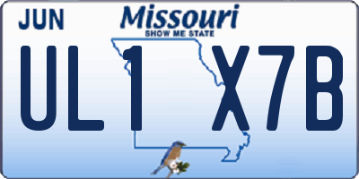 MO license plate UL1X7B