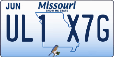 MO license plate UL1X7G